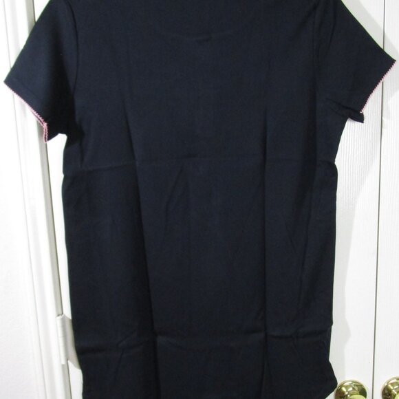 NWT Erika Taylor SS Black with Hearts Knee Length Nightgown, Medium - Picture 4 of 5